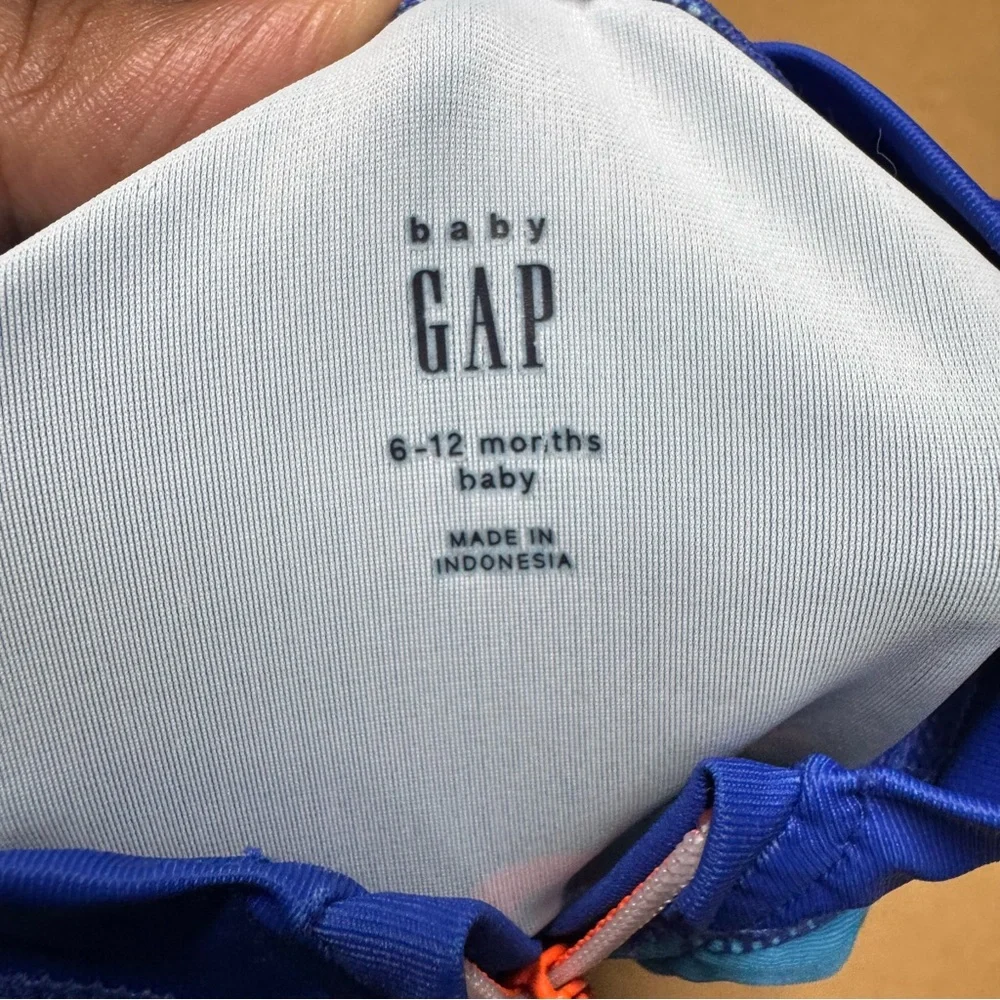 GAP Baby Swimsuit One Piece Rashguard Short Sleeve and Shark Hat